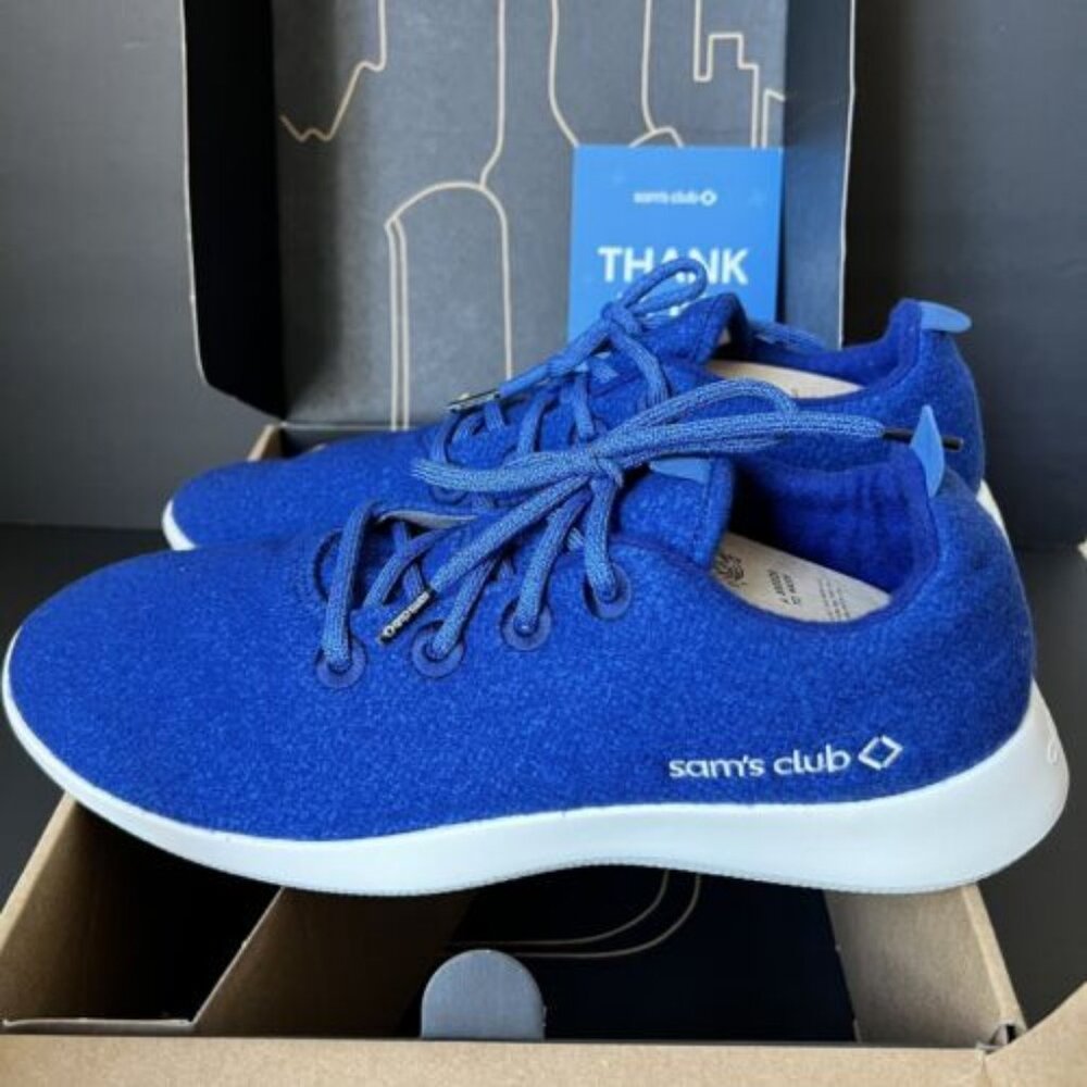 NIB Allbirds Sams Club Wool Runners Mens Size 13 Blue Athletic Sneakers With Box